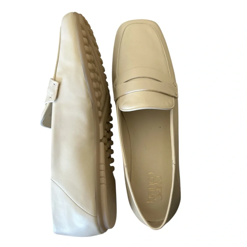 Franco Sarto Leather ZURY Penny Loafer Cream Women's Size 11M New Without Tags